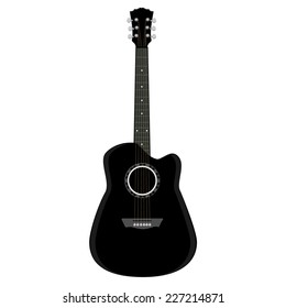 Guitar ,black guitar, acoustic guitar, guitar isolated