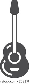 Guitar black icon. Music string instrument symbol