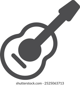 Guitar black icon. String music instrument symbol