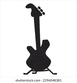 Guitar Black Silhouettes. Vector Illustration.