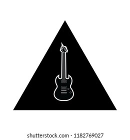 guitar in a black triangle