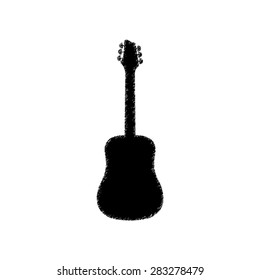 Guitar   - black vector icon