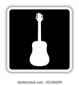 Guitar - black vector icon