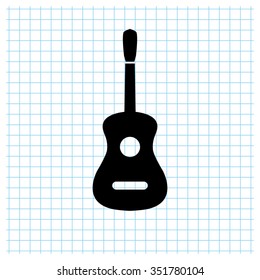 Guitar - black vector icon