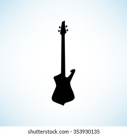 Guitar -  black vector icon