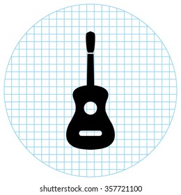 Guitar -  black vector icon
