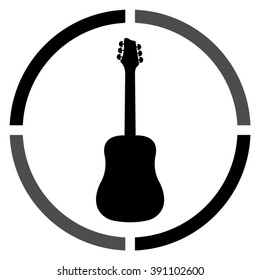 Guitar  - black vector icon
