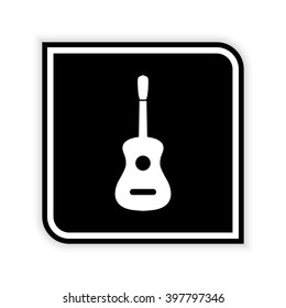Guitar  - black vector icon