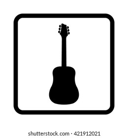 Guitar  - black vector icon