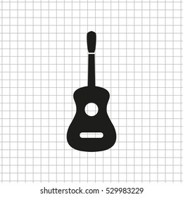 Guitar  - black vector icon