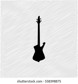Guitar  - black vector icon