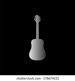 Guitar -  black vector icon