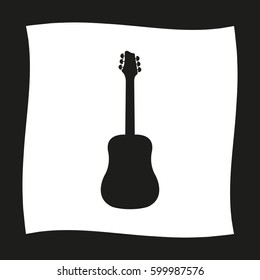 Guitar  - black vector icon