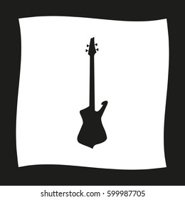 Guitar  - black vector icon