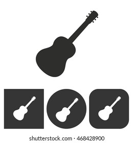 Guitar - black and white icons. Vector illustration.