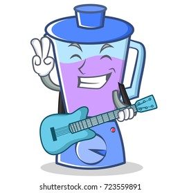With guitar blender character cartoon style