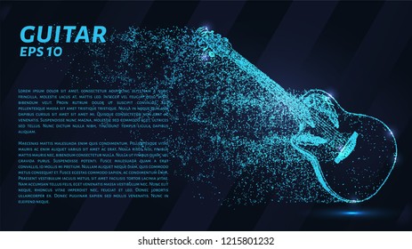 Guitar blue points of light. Guitar vector illustration