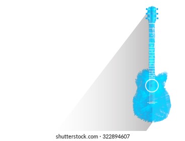 guitar blue sky abstract isolated  vector Illustration