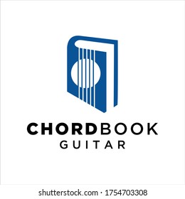 Guitar book vector logo design abstract, Guitar Chord Magazine Book, Music School Lesson Education logo design