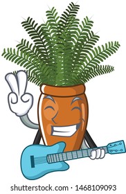 With guitar boston fern with the cartoon shape