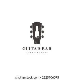Guitar bottle glass music bar logo design inspiration	