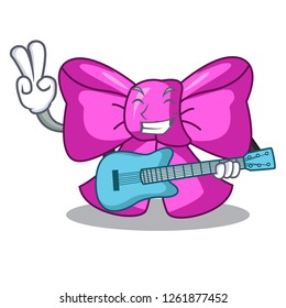 With guitar bow tie in character design trendy