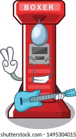 With guitar boxing game machine in the character