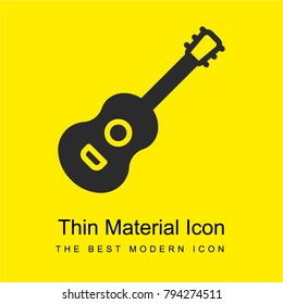 Guitar bright yellow material minimal icon or logo design