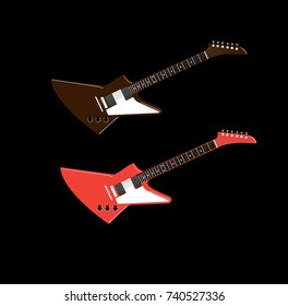 guitar brown and red