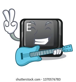 With guitar button E in the mascot shape
