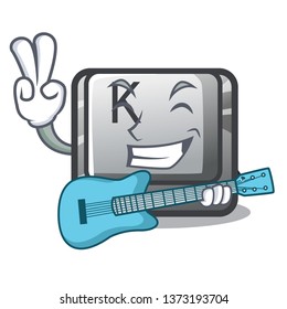 With guitar button K on a character computer