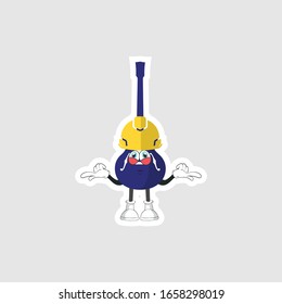 guitar cartoon characters design construction hat