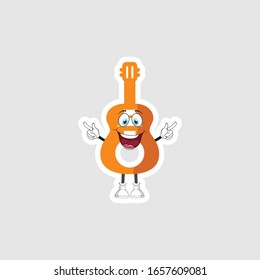 guitar cartoon characters design with expression. you can use for stickers, pins or patches
