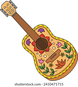 Guitar Cartoon Colored Clipart Illustration
