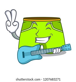 With guitar cartoon shorts style for the swimming