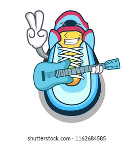 With guitar cartoon sneaker with rubber toe