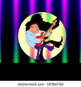 guitar cartoon, vector illustration