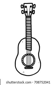 Guitar Cartoon Vector Illustration Black White Stock Vector (Royalty ...