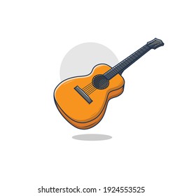 guitar cartoon vector illustration design. flat cartoon style