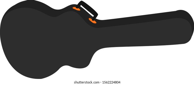 Guitar case, illustration, vector on white background.