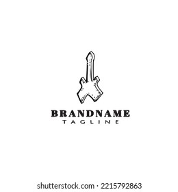 plantilla de icono de logotipo de caso de guitarra ilustración vectorial moderna
