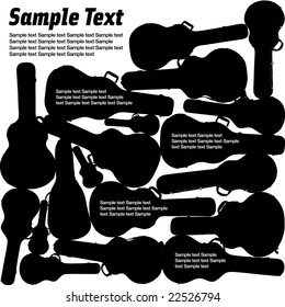 Guitar case silhouettes make a great background for musical event text