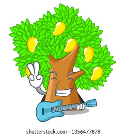With guitar character mango tree beside the house