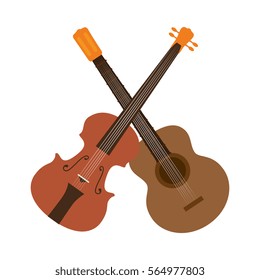 guitar and chello instrument isolated icon