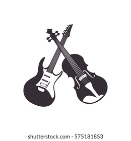 guitar and chello instrument isolated icon