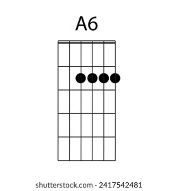 guitar chord icon A6 vector illustration design