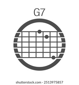 Modelo de design de ícone de acorde de guitarra