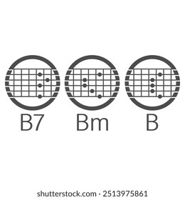 Modelo de design de ícone de acorde de guitarra