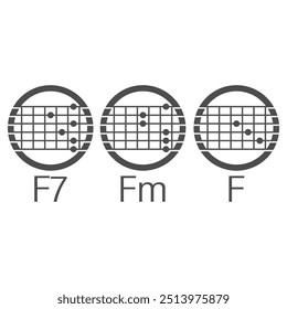 Guitar chord icon design template