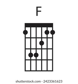 guitar chord icon vector template illustration logo design